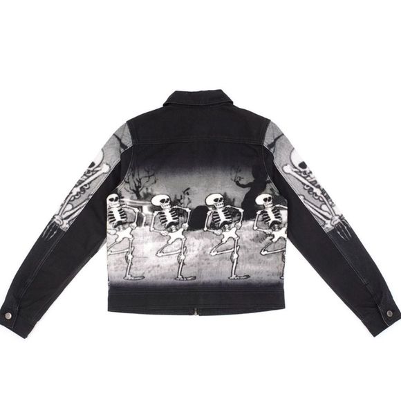 Disney Parks A Silly Symphony “The Skeleton Dance” Denim Jacket NWT - Picture 3 of 5